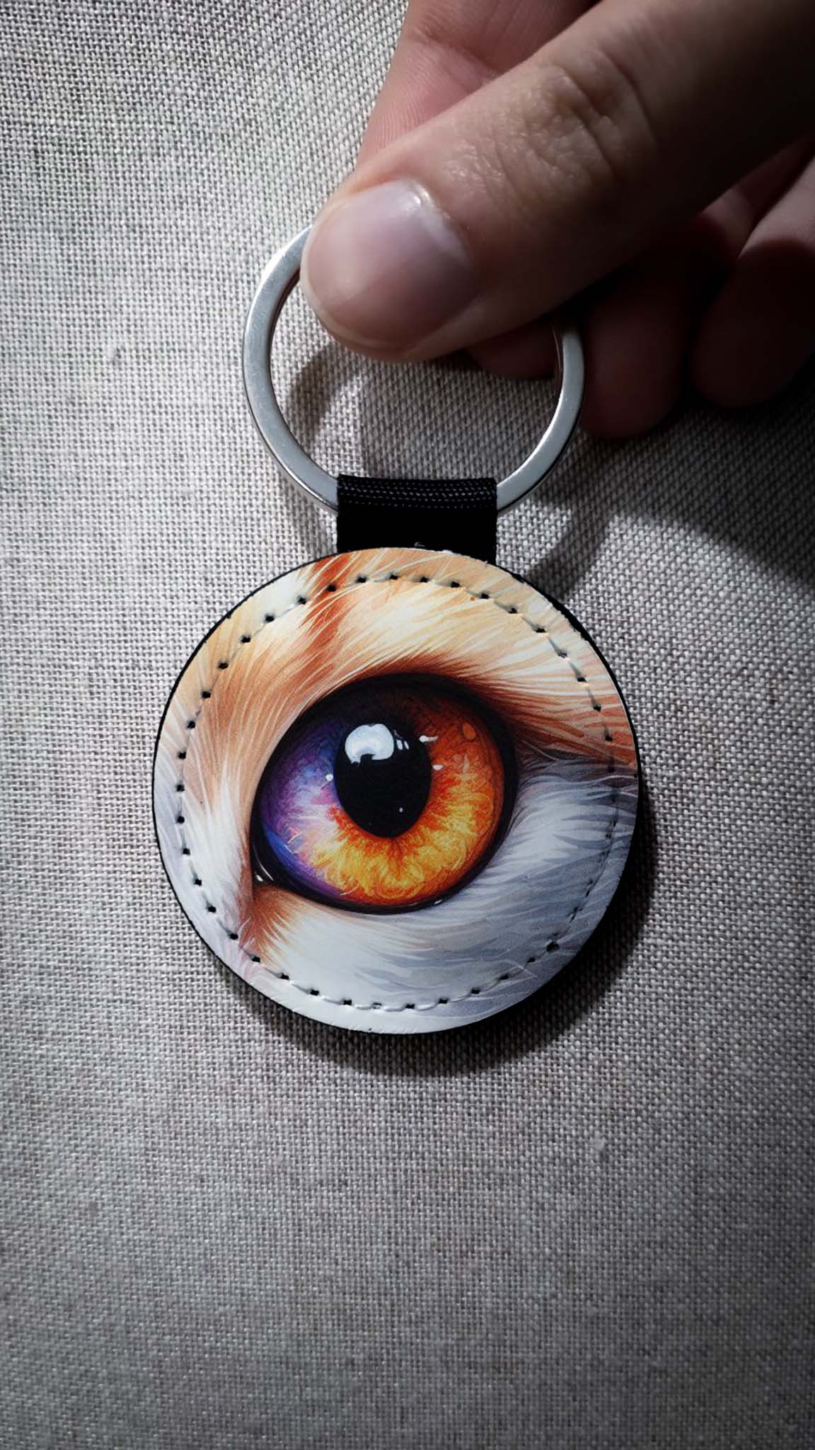 Customizable Double-Sided Circle Keyring